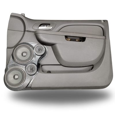 Front Door Custom Speaker Pods for the 2007-2009 Cadillac Escalade Chevrolet Avalanche Tahoe Silverado Suburban GMC Yukon Sierra to hold Dual 6.5 in and Dual 3.5 in  speakers for car audio installation upgrade
