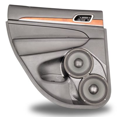 Rear Door Custom Speaker Pods for the 2011-2021 Jeep GrandCherokee to hold Dual 8.0 in speakers for car audio installation upgrade