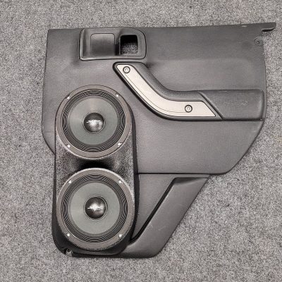 Rear Door Custom Speaker Pods for the 2011-2017 Jeep Wrangler to hold Dual 6.5 in speakers for car audio installation upgrade