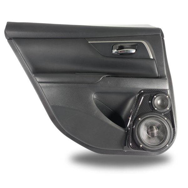 top center Speaker Upgrade for the Rear Door of your 2013-2018 Nissan Altima. Easy installation of a 6.5" and 3.5" Midrange or Tweeter for the most powerful car stereo possible.