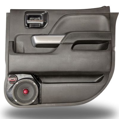 Rear Door Custom Speaker Pods for the 2014-2018 Chevrolet Silverado GMC Sierra to hold 6.5 in and 2.0 in  speakers for car audio installation upgrade
