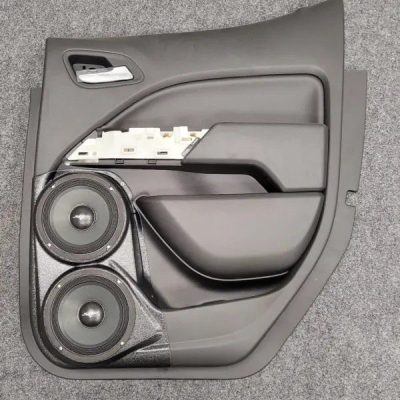 top center Speaker Upgrade for the Rear Door of your 2015-2022 Chevrolet Colorado, GMC Canyon. Easy installation of a Dual 6.5" Midrange for the most powerful car stereo possible.