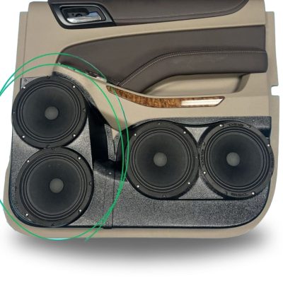 Rear Door Custom Speaker Pods for the 2015-2020 Chevrolet Suburban Chevrolet Tahoe GMC Yukon to hold Dual 8.0 in  speakers for car audio installation upgrade