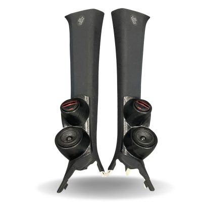 A-Pillar Custom Speaker Pods for the 2015-2021 Lexus RC to hold 3.5 in and 2.0 in  speakers for car audio installation upgrade