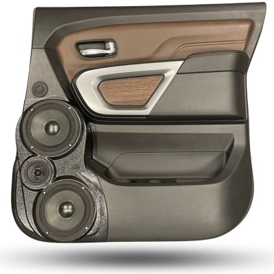 Rear Door Custom Speaker Pods for the 2016-2024 Nissan Titan to hold Dual 6.5 in and 3.5 in  speakers for car audio installation upgrade