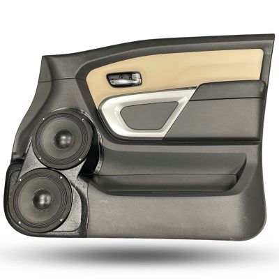 Front Door Custom Speaker Pods for the 2016-2024 Nissan Titan to hold Dual 8.0 in speakers for car audio installation upgrade