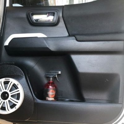 Rear Door Custom Speaker Pods for the 2016-2023 Toyota Tacoma to hold 6.5 in speakers for car audio installation upgrade