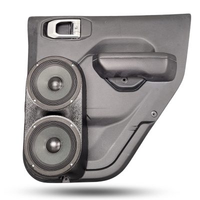 Rear Door Custom Speaker Pods for the 2020-2024 Jeep Gladiator Wrangler to hold Dual 6.5 in speakers for car audio installation upgrade