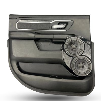 Rear Door Custom Speaker Pods for the 2019-2025 Dodge Ram to hold Dual 6.5 in speakers for car audio installation upgrade
