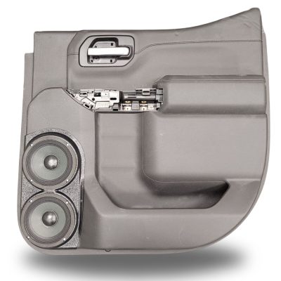 Rear Door Custom Speaker Pods for the 2019-2023 Chevrolet Silverado GMC Sierra to hold Dual 6.5 in speakers for car audio installation upgrade