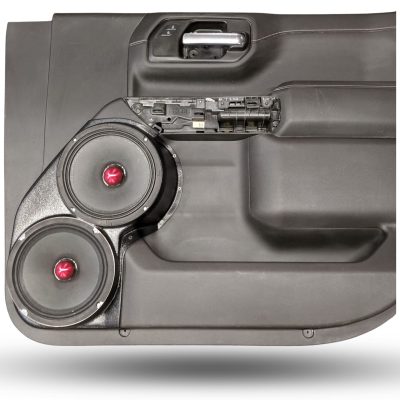 Front Door Custom Speaker Pods for the 2019-2023 Chevrolet Silverado GMC Sierra to hold Dual 8.0 in  speakers for car audio installation upgrade