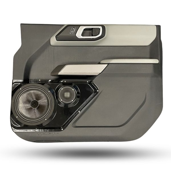 Front Door Custom Speaker Pods for the 2021-2023 Ford Bronco to hold 8.0 in and 3.5 in speakers for car audio installation upgrade