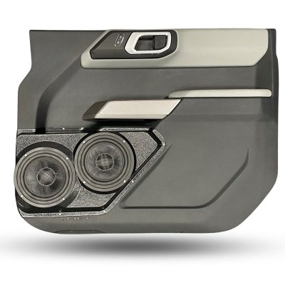 Front Door Custom Speaker Pods for the 2021-2023 Ford Bronco to hold Dual 6.5 in speakers for car audio installation upgrade