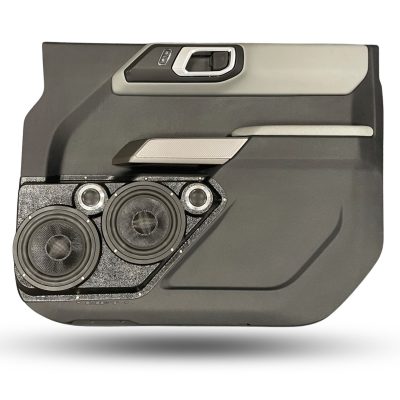 Front Door Custom Speaker Pods for the 2021-2023 Ford Bronco to hold Dual 6.5 in and Dual 2.0 in speakers for car audio installation upgrade
