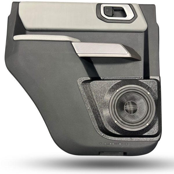 Rear Door Custom Speaker Pods for the 2021-2023 Ford Bronco to hold 6.5 in speakers for car audio installation upgrade
