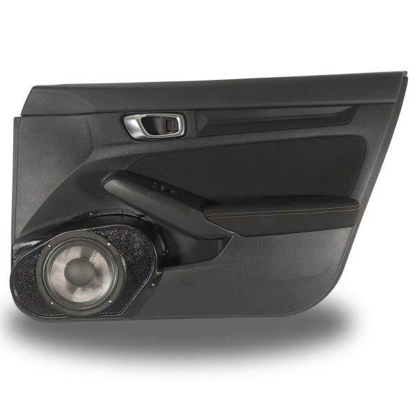 top center Speaker Upgrade for the Front Door of your 2021-2024 Honda Civic. Easy installation of a Single 8" Midrange for the most powerful car stereo possible.