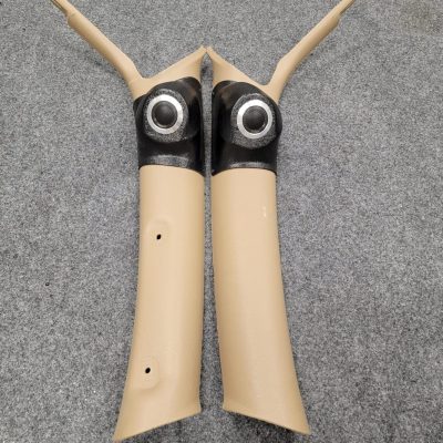 A-Pillar Custom Speaker Pods for the 1998-2000 Dodge Dakota Durango to hold 2.0 in speakers for car audio installation upgrade