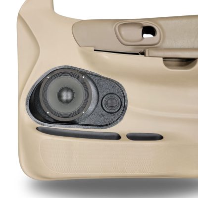 Front Door Custom Speaker Pods for the 1999-2003 Ford F-150 to hold 8.0 in and 2.0 in  speakers for car audio installation upgrade