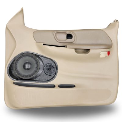 Front Door Custom Speaker Pods for the 1999-2003 Ford F-150 to hold 8.0 in and 3.5 in  speakers for car audio installation upgrade