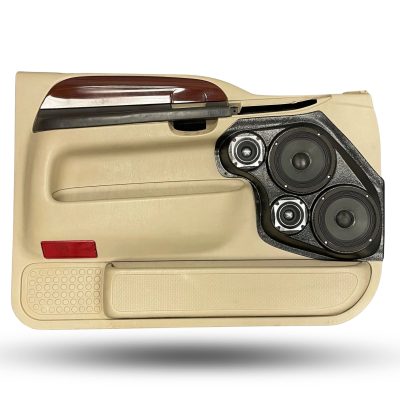 Front Door Custom Speaker Pods for the 1999-2007 Ford Excursion F-250F-350 to hold Dual 6.5 in and Dual 3.5 in speakers for car audio installation upgrade