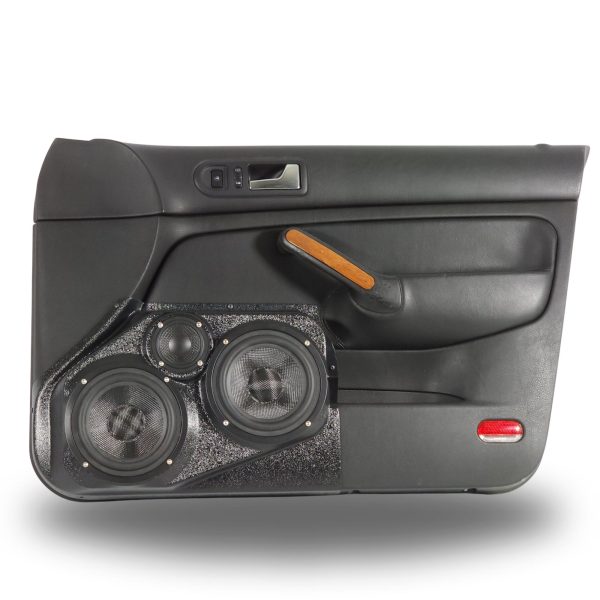 top center Speaker Upgrade for the Front Door of your 1999-2004 Volkswagen Jetta. Easy installation of a Dual 6.5" Midrange and Single 3.5" Super Tweeter for the most powerful car stereo possible.