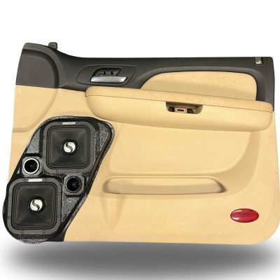 Front Door Custom Speaker Pods for the 2007-2009 Cadillac Escalade Chevrolet Avalanche Tahoe Silverado Suburban GMC Yukon Sierra to hold Dual 7.0 in and Dual 2.0 in speakers for car audio installation upgrade