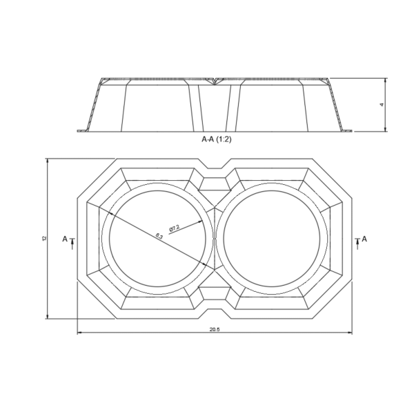 Unviersal - D8 Vortex Technical Drawing