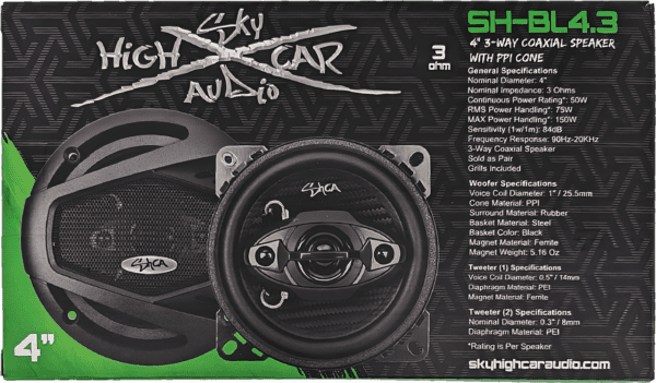 Sky High Car Audio BL4.3 4" Coaxial 3 Ohms - Image 12